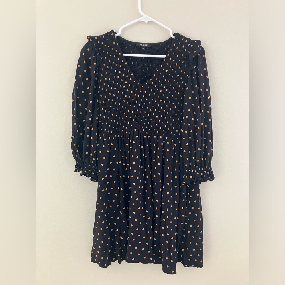 Madewell Black Polka Dot Dress XS